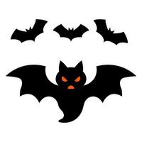 Hand drawn bat silhouettes collection for halloween celebration on white background vector