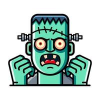 Frankenstein angry expression. Halloween day vector