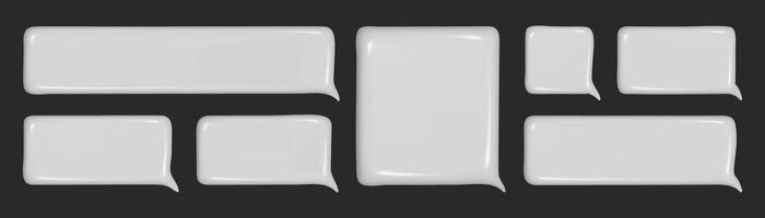 Set of 3D Speech bubbles white colors. Modern Realistic 3d design of Chat dialogue bubble text. vector