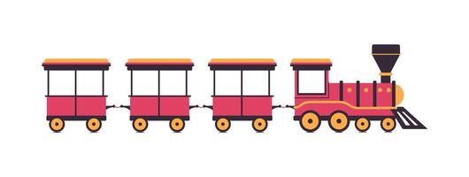 Simple children's steam locomotive isolate on white background. graphics. vector