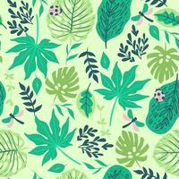 Seamless pattern with tropical leaves. graphics. vector