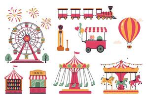 Amusement park set graphics. vector