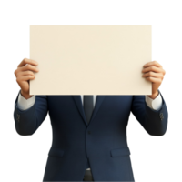 Businessman Holding Blank Paper AI-Generative png