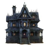 Haunted House with Dark Exterior AI-Generative png