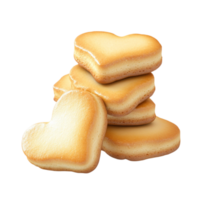 Stack of Heart Shaped Cookies AI-Generative png
