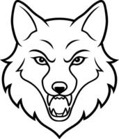 Vicious Predator Wolf Outline Art vector