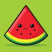 Adorable Watermelon with Happy Expression vector