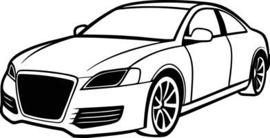 Simple Car Outline Design vector
