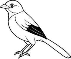 Charming Bird Outline Design vector