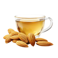 Almond Milk in a Glass Cup with a Transparent Background png