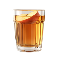 Refreshing Apple Juice with a Slice of Apple, Perfect for Summer Enjoyment, on a Transparent Background png
