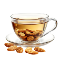 Almond Tea Infused with Almonds, a Refreshing Drink, Transparent Background png