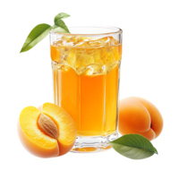Refreshing Apricot Juice with Ice and Sliced Apricot, Perfect for Summer png