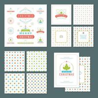 Christmas labels and badges design elements set vector