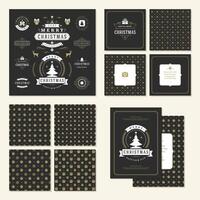 Christmas labels and badges design elements set vector