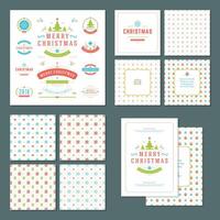 Christmas labels and badges design elements set vector