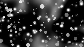 White and Black color simple slowly moving glowing bokeh particles abstract modern dark background video
