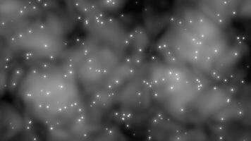 White and Black color glowing flickering star cloud textured abstract design loop able particles background video
