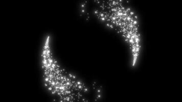 white color glowing and shiny particles for intro on black background video