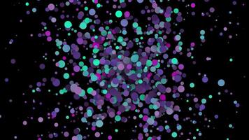 Multicolor slowly exploding particles on black background video