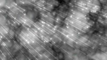 White and Black color glowing shooting star cloud textured abstract design loop able particles background video