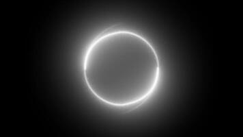 White and Black glowing particles element rotating in circular motion on black background, element for intro , logo reveal , opener video