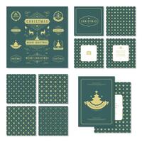 Christmas labels and badges design elements set vector