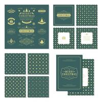 Christmas labels and badges design elements set vector