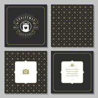 Christmas greeting card design and pattern background vector