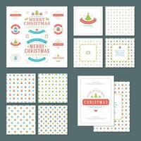 Christmas labels and badges design elements set and greeting cards templates. vector