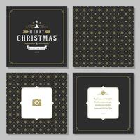 Christmas greeting card design and pattern background vector