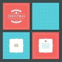 Christmas greeting card design and pattern background vector