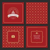 Christmas greeting card design and pattern background vector