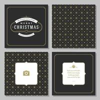 Christmas greeting card design and pattern background vector
