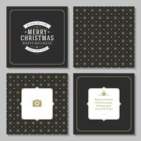 Christmas greeting card design and pattern background vector