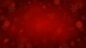 Red Christmas background snowflakes glow bokeh glitter effect realistic 3d design vector