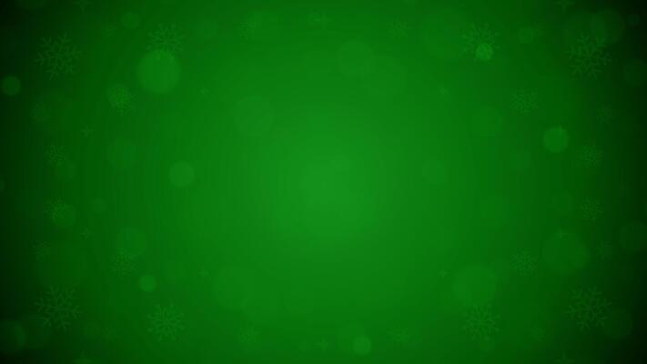 Green snowflakes glow bokeh background 3d design realistic illustration