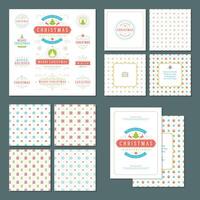 Christmas labels and badges design elements set vector