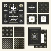Christmas labels and badges design elements set vector
