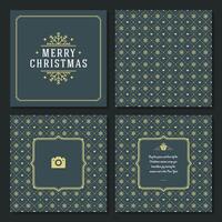 Christmas greeting card design and pattern background vector