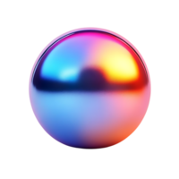Glossy Sphere with a Transparent Background, a Colorful 3D Rendered Object for Abstract Art and Design. png
