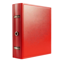 Red Leather Binder with Transparent Background, Ideal for Organization and Presentation png