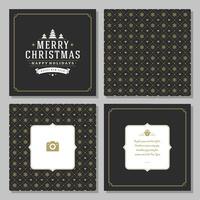 Christmas greeting card design and pattern background vector