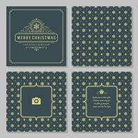Christmas greeting card design and pattern background vector