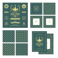 Christmas labels and badges design elements set vector