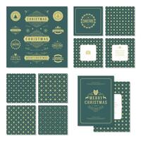 Christmas labels and badges design elements set vector