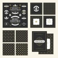 Christmas labels and badges design elements set vector