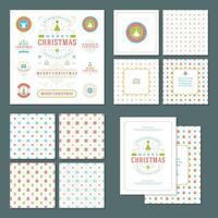 Christmas labels and badges design elements set vector