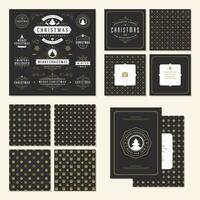 Christmas labels and badges design elements set vector