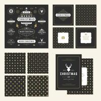Christmas labels and badges design elements set vector